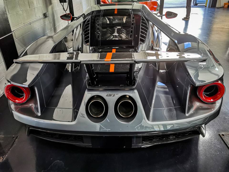 Grey Ford GT rear